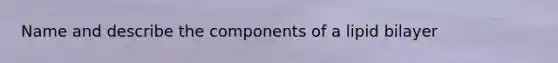 Name and describe the components of a lipid bilayer