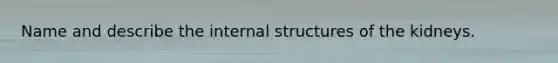 Name and describe the internal structures of the kidneys.