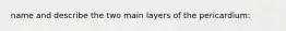 name and describe the two main layers of the pericardium: