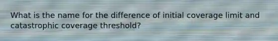 What is the name for the difference of initial coverage limit and catastrophic coverage threshold?