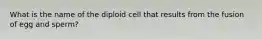 What is the name of the diploid cell that results from the fusion of egg and sperm?