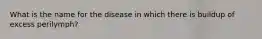 What is the name for the disease in which there is buildup of excess perilymph?