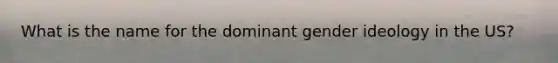 What is the name for the dominant gender ideology in the US?