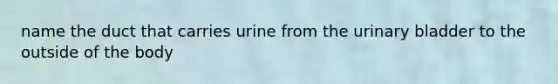 name the duct that carries urine from the urinary bladder to the outside of the body