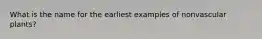 What is the name for the earliest examples of nonvascular plants?