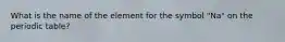 What is the name of the element for the symbol "Na" on the periodic table?