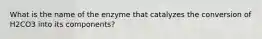 What is the name of the enzyme that catalyzes the conversion of H2CO3 into its components?