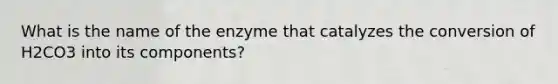 What is the name of the enzyme that catalyzes the conversion of H2CO3 into its components?