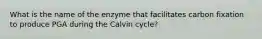 What is the name of the enzyme that facilitates carbon fixation to produce PGA during the Calvin cycle?