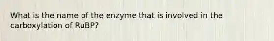 What is the name of the enzyme that is involved in the carboxylation of RuBP?
