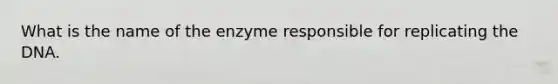 What is the name of the enzyme responsible for replicating the DNA.