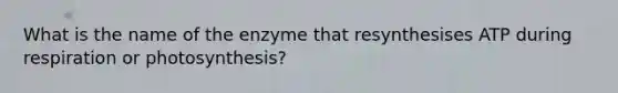 What is the name of the enzyme that resynthesises ATP during respiration or photosynthesis?