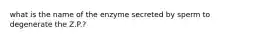 what is the name of the enzyme secreted by sperm to degenerate the Z.P.?