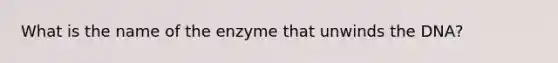 What is the name of the enzyme that unwinds the DNA?