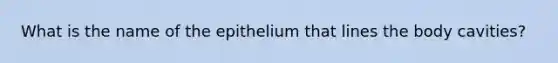 What is the name of the epithelium that lines the body cavities?