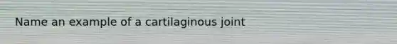 Name an example of a cartilaginous joint