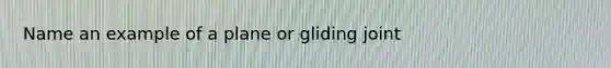 Name an example of a plane or gliding joint