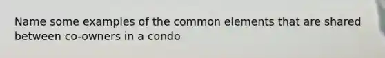 Name some examples of the common elements that are shared between co-owners in a condo