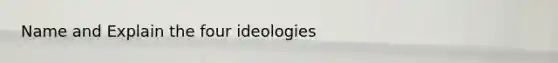 Name and Explain the four ideologies