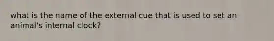 what is the name of the external cue that is used to set an animal's internal clock?