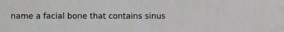 name a facial bone that contains sinus