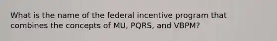 What is the name of the federal incentive program that combines the concepts of MU, PQRS, and VBPM?