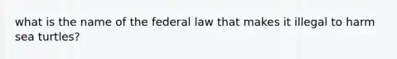 what is the name of the federal law that makes it illegal to harm sea turtles?