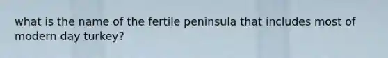 what is the name of the fertile peninsula that includes most of modern day turkey?