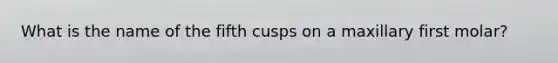 What is the name of the fifth cusps on a maxillary first molar?