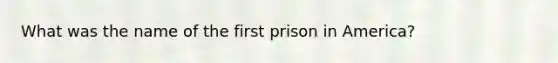 What was the name of the first prison in America?