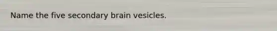 Name the five secondary brain vesicles.