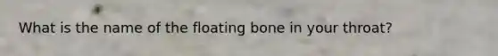 What is the name of the floating bone in your throat?