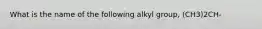 What is the name of the following alkyl group, (CH3)2CH-