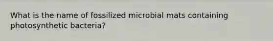 What is the name of fossilized microbial mats containing photosynthetic bacteria?