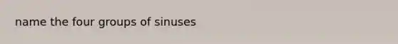 name the four groups of sinuses