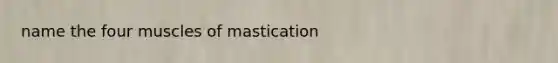 name the four muscles of mastication