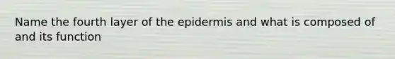 Name the fourth layer of the epidermis and what is composed of and its function