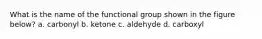 What is the name of the functional group shown in the figure below? a. carbonyl b. ketone c. aldehyde d. carboxyl