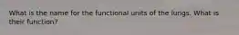 What is the name for the functional units of the lungs. What is their function?