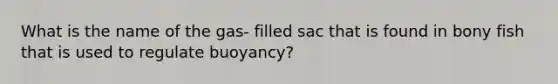 What is the name of the gas- filled sac that is found in bony fish that is used to regulate buoyancy?