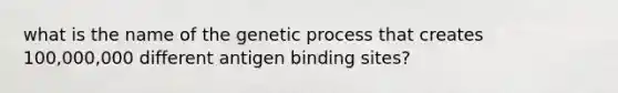 what is the name of the genetic process that creates 100,000,000 different antigen binding sites?