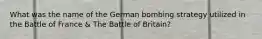 What was the name of the German bombing strategy utilized in the Battle of France & The Battle of Britain?