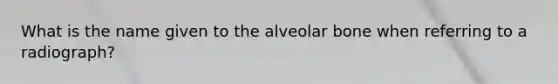 What is the name given to the alveolar bone when referring to a radiograph?