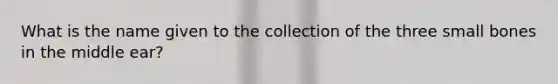 What is the name given to the collection of the three small bones in the middle ear?