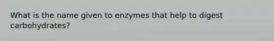 What is the name given to enzymes that help to digest carbohydrates?