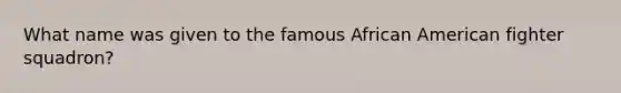 What name was given to the famous African American fighter squadron?