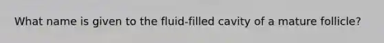 What name is given to the fluid-filled cavity of a mature follicle?