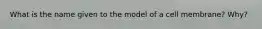 What is the name given to the model of a cell membrane? Why?