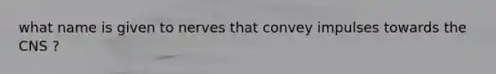 what name is given to nerves that convey impulses towards the CNS ?