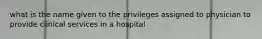 what is the name given to the privileges assigned to physician to provide clinical services in a hospital